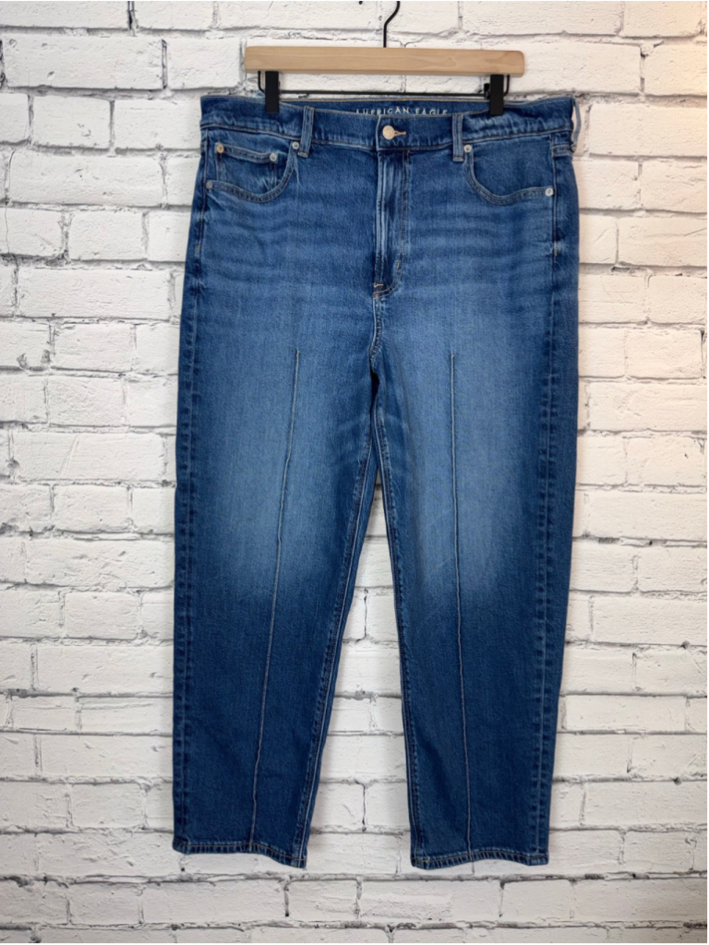 Women’s American Eagle Super High Rise Ankle Straight Jeans size 16 90’s Y2K NWT - Picture 3 of 13